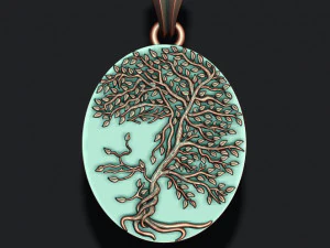 Tree face pendant 3D Print Model