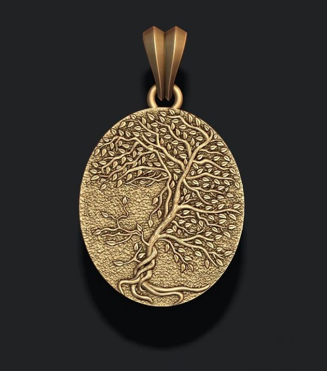 Tree face pendant 3D Print Model .c4d .max .obj .3ds .fbx .stl .blend 