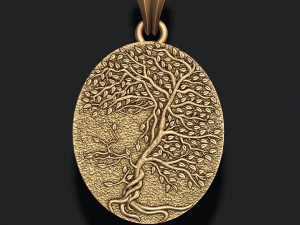 Tree face pendant 3D प्रिंट मॉडल