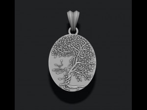 Tree face pendant Modèles 3D en vedette