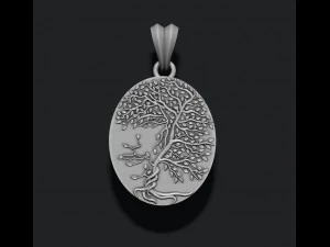 Tree face pendant 3D Print Model