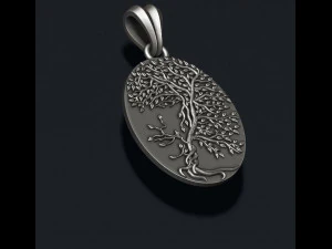 Tree face pendant 3D Print Model