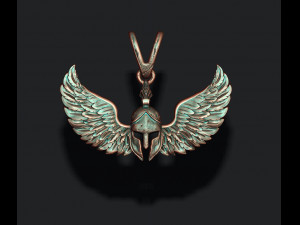 Spartan helmet wings pendant 3D 프린트 모델