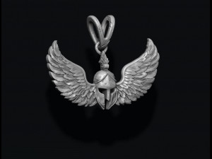 Spartan helmet wings pendant 3D 프린트 모델