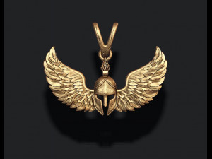 Spartan helmet wings pendant 3D प्रिंट मॉडल