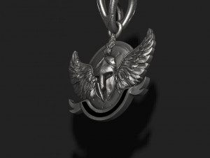 Spartan helmet shield wings pendant 3Dプリントモデル