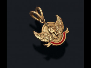 Spartan helmet shield wings pendant 3Dプリントモデル