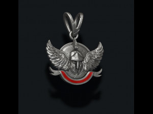 Spartan helmet shield wings pendant 3Dプリントモデル