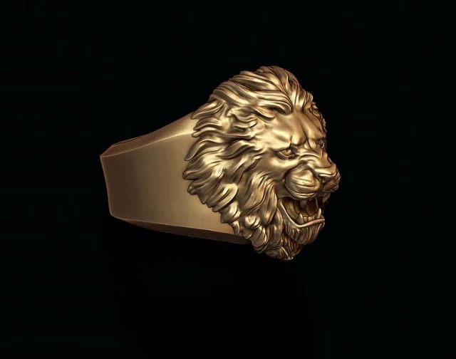 Lion ring 3D Print Model .c4d .max .obj .3ds .fbx .stl .blend
