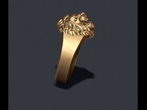 Small head lion ring 3D Print Model