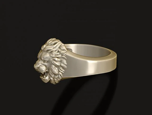 Small head lion ring 3D Print Model .c4d .max .obj .3ds .fbx .stl .blend 