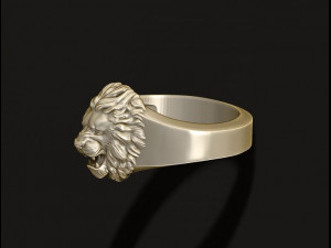 Small head lion ring 3D Print Model