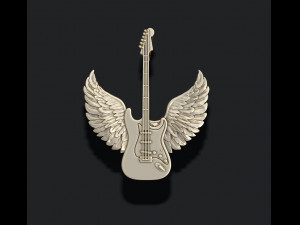 Guitar wings pendant Model Cetak 3D