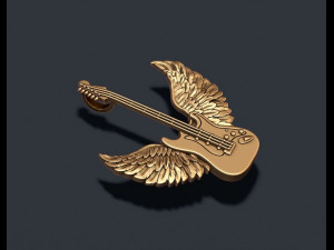 Guitar wings pendant Model Cetak 3D
