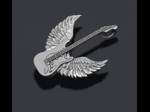 Guitar wings pendant Model Cetak 3D