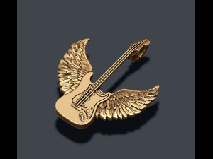 Guitar wings pendant Model Cetak 3D