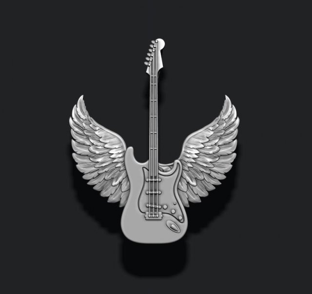 Guitar wings pendant Model Cetak 3D .c4d .max .obj .3ds .fbx .stl .blend 