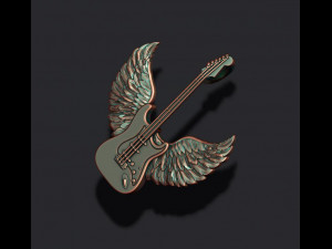 Guitar wings pendant Model Cetak 3D