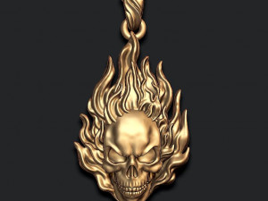 Burning skull pendant Modèles 3D en vedette
