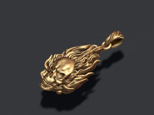 Burning skull pendant Modelo de Impressão 3D