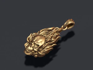 Burning skull pendant 3D Print Model