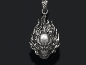 Burning skull pendant Modelo de Impressão 3D