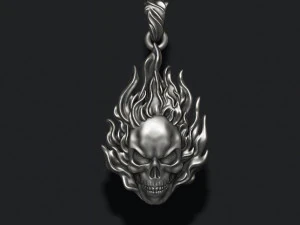 Burning skull pendant 3D Print Model