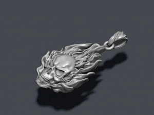 Burning skull pendant 3D Print Model