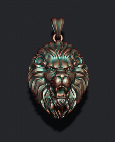 Lion pendant 3D-Druckmodell .c4d .max .obj .3ds .fbx .stl .blend 