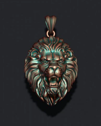 Lion pendant 3D Print Model .c4d .max .obj .3ds .fbx .stl .blend 