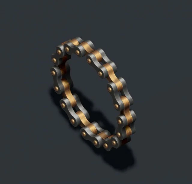 Bicycle chain ring 3D Print Model .c4d .max .obj .3ds .fbx .stl .blend 