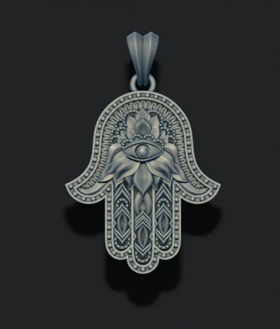 Hamsa pendant 3D Print Model .c4d .max .obj .3ds .fbx .stl .blend