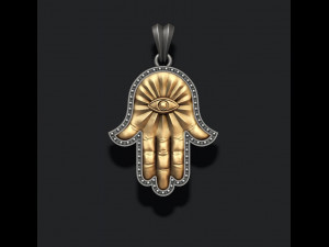 Hamsa pendant 3Dプリントモデル