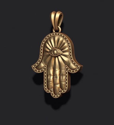 Hamsa pendant 3Dプリントモデル .c4d .max .obj .3ds .fbx .stl .blend 