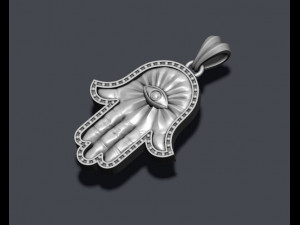 Hamsa pendant 3Dプリントモデル