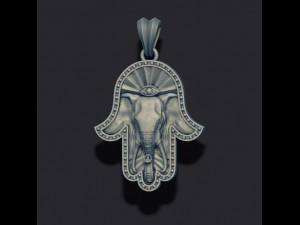 Hamsa elephant pendant 3Dプリントモデル