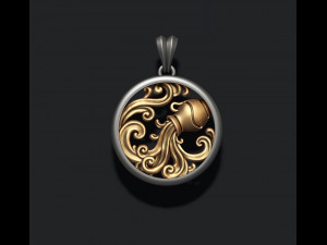 Horoscope acuario pendant 3D Print Model
