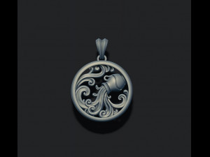 Horoscope acuario pendant 3D Print Model
