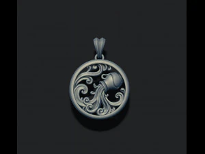Horoscope acuario pendant 3D Print Model