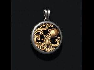 Horoscope acuario pendant 3D Print Model