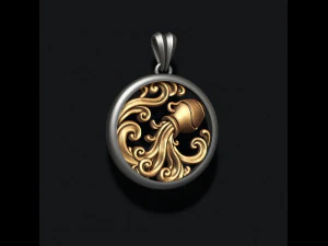 Horoscope acuario pendant 3D Print Model