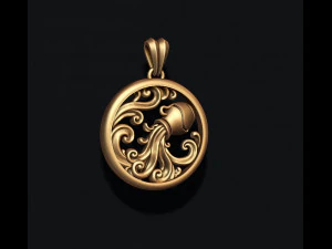 Horoscope acuario pendant 3D Print Model