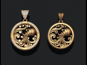 Horoscope acuario pendants pack Modelo de Impressão 3D