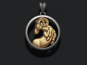 Horoscope aries pendant 3Dプリントモデル