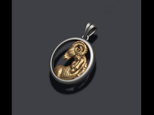 Horoscope aries pendant 3Dプリントモデル