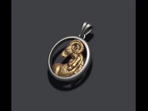 Horoscope aries pendant 3D Print Model