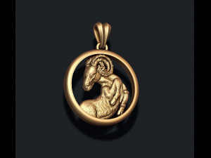 Horoscope aries pendant 3Dプリントモデル
