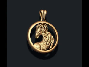 Horoscope aries pendant 3D Print Model