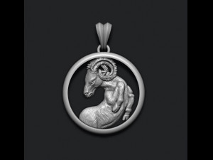 Horoscope aries pendant 3Dプリントモデル