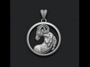 Horoscope aries pendant 3D Print Model